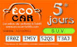 Eco Carte SUV 5 jours